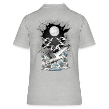 maritime, seagull, seagulls - Women's Polo Shirt - heather grey - Back - Ailine (174cm)