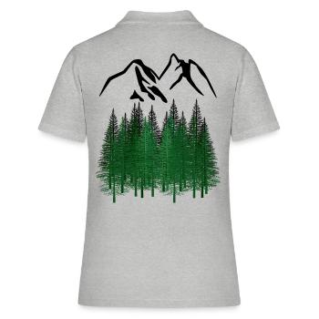 Forest, Spruces, Nature, Nature Lover, Mountains, Mountains - Women's Polo Shirt - heather grey - Back - Ailine (174cm)