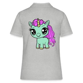 Bébé Licorne Licornes Enfant Enfants Enfant Enfant Cheval - Polo Femme - gris chiné - Dos - Ailine (174cm)