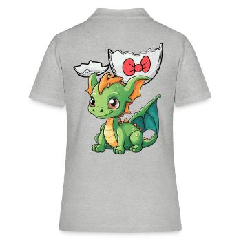 Dragon Bébé Oeuf Coquille Naissance Éclosion Oeuf Enfants - Polo Femme - gris chiné - Dos - Ailine (174cm)