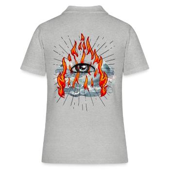 Illuminati Eye God Messiah Jesus - Women's Polo Shirt - heather grey - Back - Ailine (174cm)