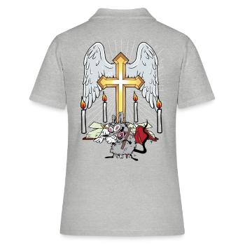 Églises Rat Souris Croix Crucifix Halloween - Polo Femme - gris chiné - Dos - Ailine (174cm)