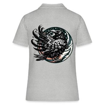 Corbeau d’Halloween Corbeau Corbeau Corbeau - Polo Femme - gris chiné - Dos - Ailine (174cm)