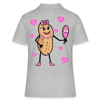 Pretty Erdnuss Mädchen Nuss Prinzessin Diva - Frauen Polo Shirt - Grau meliert - Hinten - Ailine (174cm)