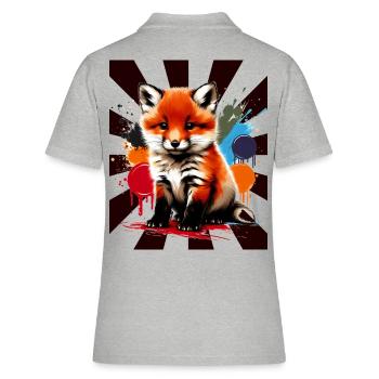 Fuchs Füchse Kinder Kind - Frauen Polo Shirt - Grau meliert - Hinten - Ailine (174cm)