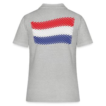 Drapeau néerlandais / drapeau Pays-Bas (croquis) - Polo Femme - gris chiné - Dos - Ailine (174cm)