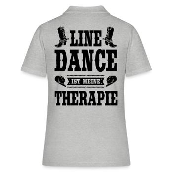 Line Dance Linedance Country Linedancer Geschenk - Frauen Polo Shirt - Grau meliert - Hinten - Ailine (174cm)