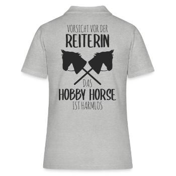 Hobby Horse Hobby Horsing Reiterin Pferd Geschenk - Frauen Polo Shirt - Grau meliert - Hinten - Ailine (174cm)