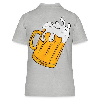 bière buvant de la bière chope verre à bière mesure - Polo Femme - gris chiné - Dos - Ailine (174cm)