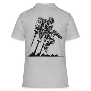 Jetpack de science-fiction – L’avenir nous appelle ! - Polo Femme - gris chiné - Dos - Ailine (174cm)