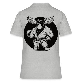 Karate Moose – Design for Scandinavian Karatekas - Women's Polo Shirt - heather grey - Back - Ailine (174cm)
