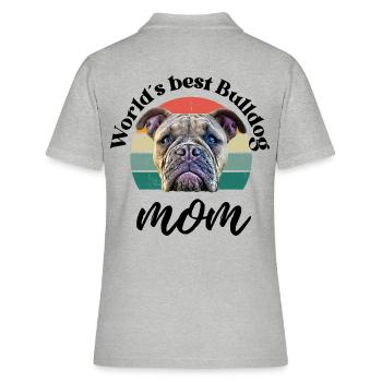 LA MEILLEURE MAMAN BOULEDOGUE DU MONDE ... Chien Chien Bulldog - Polo Femme - gris chiné - Dos - Ailine (174cm)