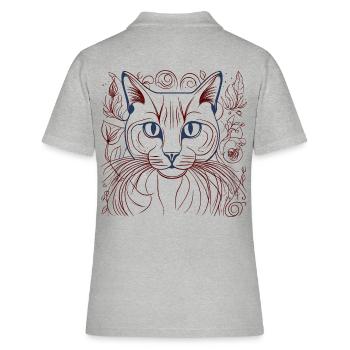Chat Chat Tigre - Polo Femme - gris chiné - Dos - Ailine (174cm)