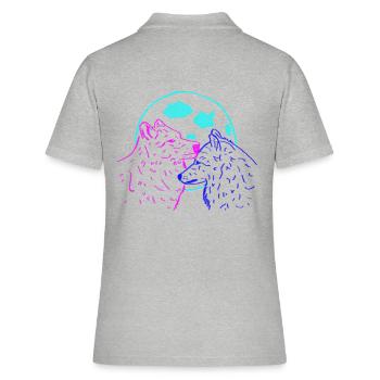 Wolves Moon - Women's Polo Shirt - heather grey - Back - Ailine (174cm)