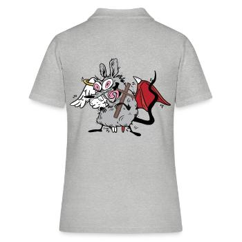 Halloween Croix Croix Crucifix Rongeur Rat - Polo Femme - gris chiné - Dos - Ailine (174cm)