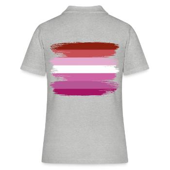 Lesbienne Lesbienne Fierté Drapeau LGBT - Polo Femme - gris chiné - Dos - Ailine (174cm)