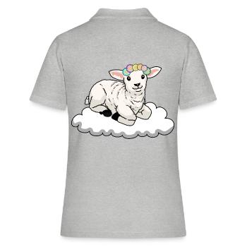 Schaf Schafe - Frauen Polo Shirt - Grau meliert - Hinten - Ailine (174cm)