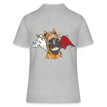 Horse Head Horse Horses Angel Devil Horse - Women's Polo Shirt - heather grey - Back - Ailine (174cm)