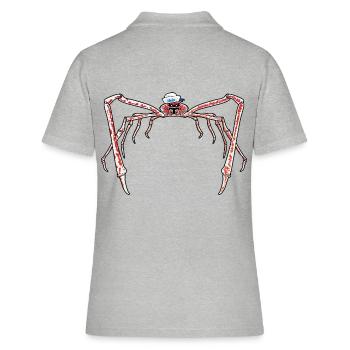 Seespinne Matrose Seemann Krebstiere Krabbe - Frauen Polo Shirt - Grau meliert - Hinten - Ailine (174cm)