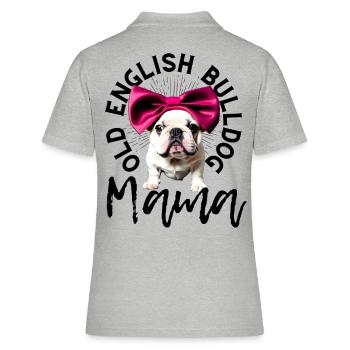 Bulldogge Bulldog Bulldoggen Mama - Frauen Polo Shirt - Grau meliert - Hinten - Ailine (174cm)