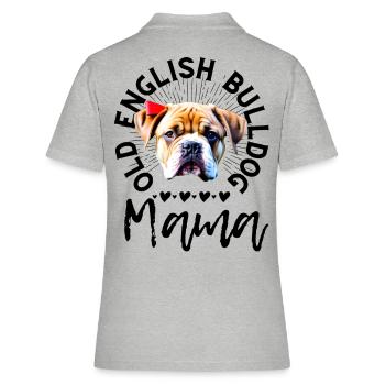 Bulldogge Bulldog Bulldoggen Mama - Frauen Polo Shirt - Grau meliert - Hinten - Ailine (174cm)