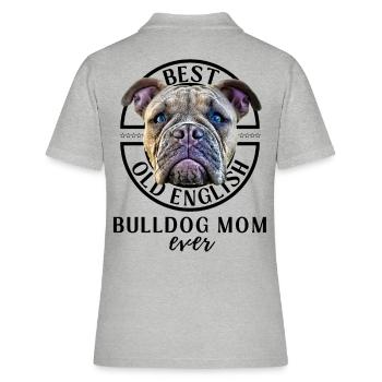 Bulldog -BEST Bulldog MOM ever - Bulldogs Mama - Polo Femme - gris chiné - Dos - Ailine (174cm)