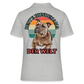 BEST DOG MOM Bulldog Dog Dogs Vieux Anglais - Polo Femme - gris chiné - Dos - Ailine (174cm)