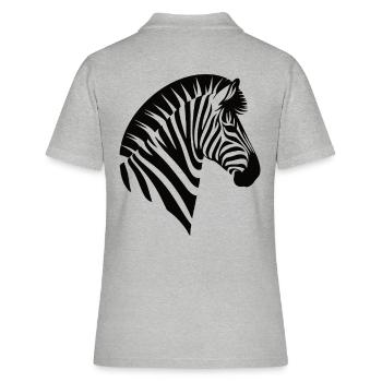 Cool Zebra Design - Zebras Outfit for the Fan - Women's Polo Shirt - heather grey - Back - Ailine (174cm)