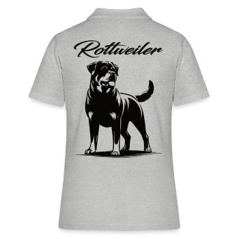 Fier de mon Rottweiler – la force avec le cœur - Polo Femme - gris chiné - Dos - Ailine (174cm)