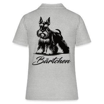 Conception du schnauzer nain – Petit, intelligent et courageux - Polo Femme - gris chiné - Dos - Ailine (174cm)