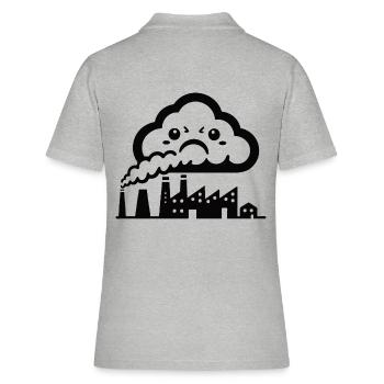 Carbon Dioxide CO₂ – Funny Cloud of Smoke Comic Design - Women's Polo Shirt - heather grey - Back - Ailine (174cm)