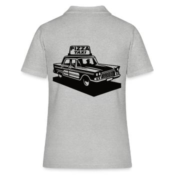 Vintage Pizza Taxi - Lieferservice Design - Frauen Polo Shirt - Grau meliert - Hinten - Ailine (174cm)