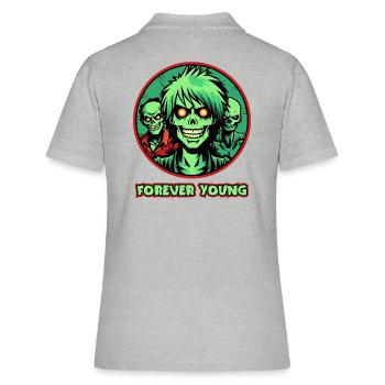 Forever Young, le gang de zombies - Polo Femme - gris chiné - Dos - Ailine (174cm)