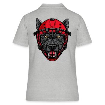 Chien avec masque de hockey sur glace - Polo Femme - gris chiné - Dos - Ailine (174cm)