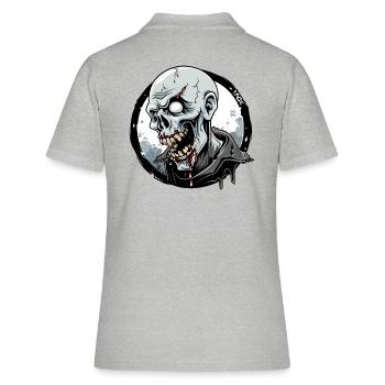 Dégoulinant de zombie Nosferatu vampire - Polo Femme - gris chiné - Dos - Ailine (174cm)