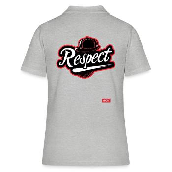 Équipe de baseball parodique : Respect - Polo Femme - gris chiné - Dos - Ailine (174cm)