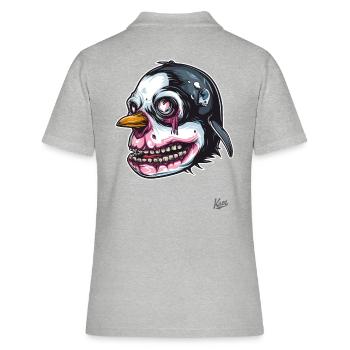 Crâne de zombie mutant pingouin crâne - Polo Femme - gris chiné - Dos - Ailine (174cm)
