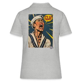 Retro Vintage Cartoon Seemann: Es ist so eng! - Frauen Polo Shirt - Grau meliert - Hinten - Ailine (174cm)