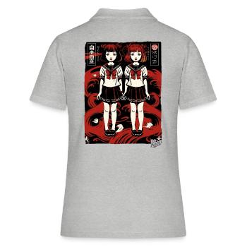 Écolière de dessin animé japonais dans le style anime - Polo Femme - gris chiné - Dos - Ailine (174cm)