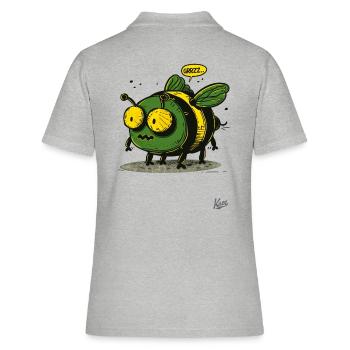 Die coole und hässliche Hummel-Rummel-Biene - Frauen Polo Shirt - Grau meliert - Hinten - Ailine (174cm)
