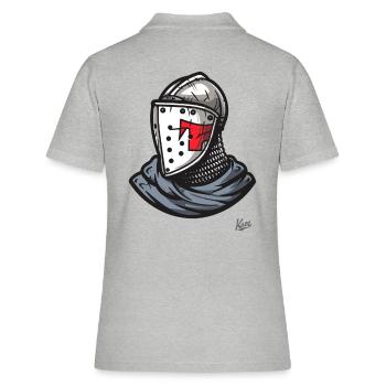 Casque médiéval chevaliers bretons - Polo Femme - gris chiné - Dos - Ailine (174cm)