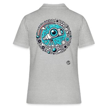 Astronomie Design "Auge der Astronomie" Teleskop - Frauen Polo Shirt - Grau meliert - Hinten - Ailine (174cm)