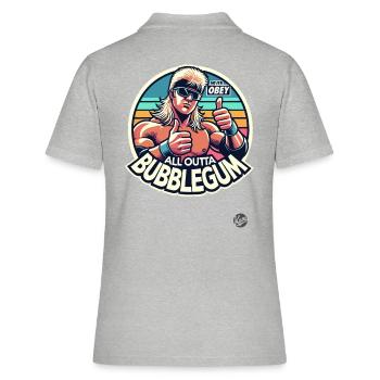 Never Obey, All Outta Bubblegum - Frauen Polo Shirt - Grau meliert - Hinten - Ailine (174cm)