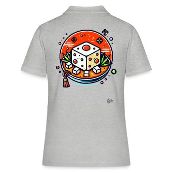 Délicieux tofu - Polo Femme - gris chiné - Dos - Ailine (174cm)