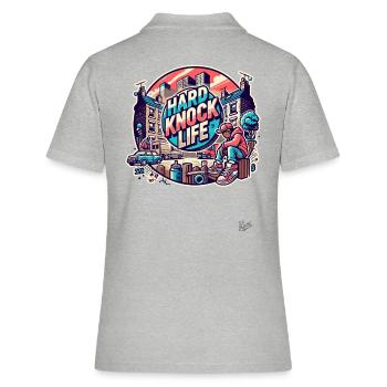 Street Style Urbain Hard Life - Polo Femme - gris chiné - Dos - Ailine (174cm)