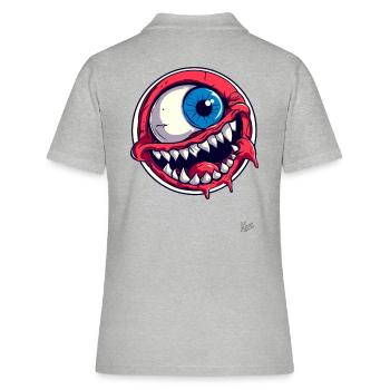 Funny Horror Cyclops Eye - Women's Polo Shirt - heather grey - Back - Ailine (174cm)