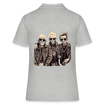 Cool Bestager Anarchistes Punks avec des lunettes de soleil - Polo Femme - gris chiné - Dos - Ailine (174cm)