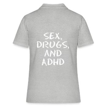 Drogues sexuelles et TDAH - ADHS Motiv - Polo Femme - gris chiné - Dos - Ailine (174cm)
