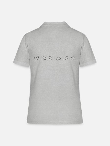 Ligne de décoration Sweet Hearts - Polo Femme - gris chiné