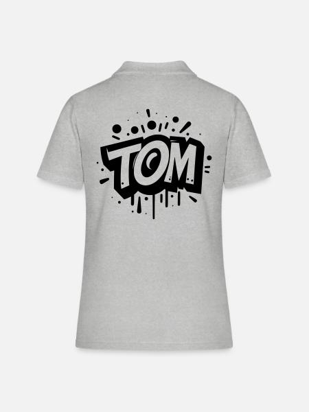 Tom Nom Prénom Graffiti - Polo Femme - gris chiné